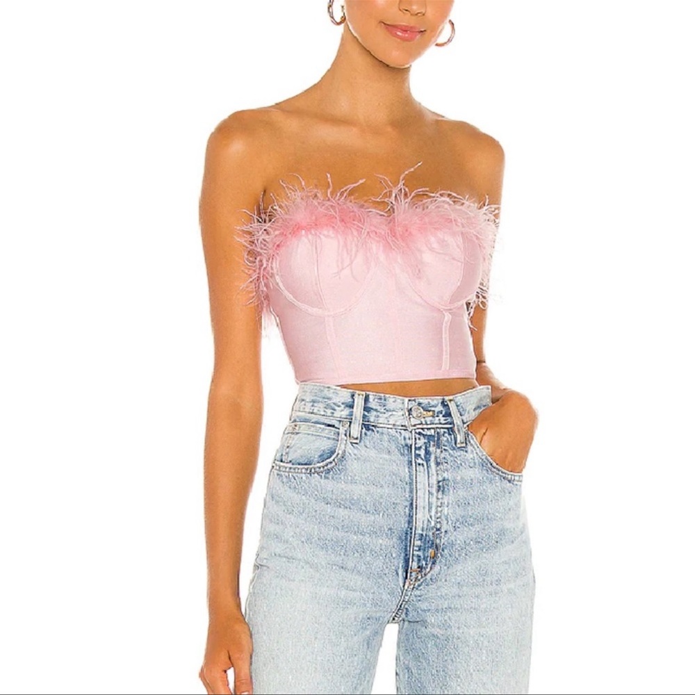 COPY - Super down pink feathered duster top